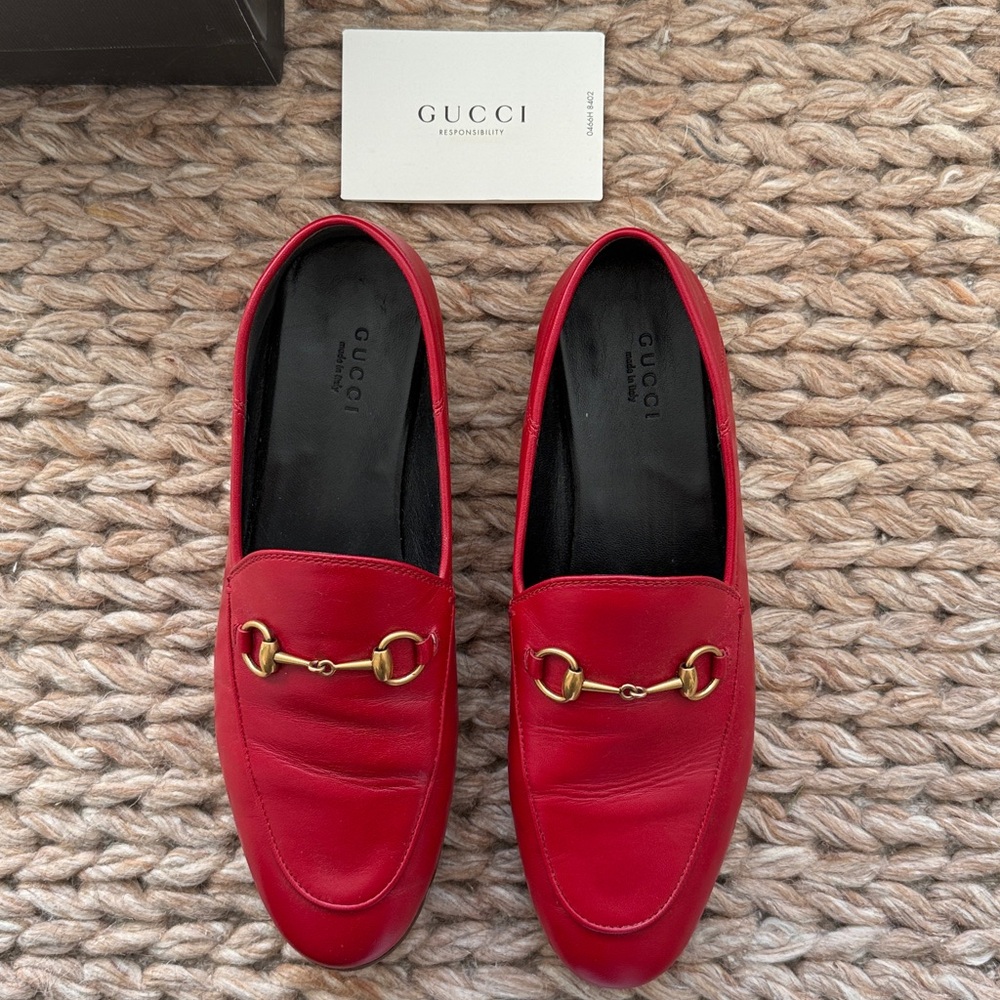 Gucci Red Slip-On Loafers - Picture 5 of 7